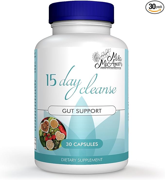 Milamiamor 15 Day Cleanse - Gut and Colon Support - Advanced Gut Cleanse Detox for Women & Men with Senna, Cascara Sagrada & Psyllium Husk - Non-GMO