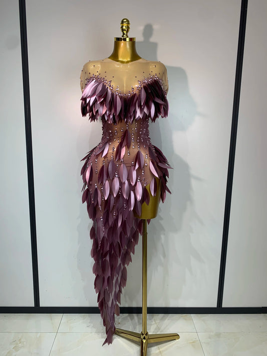 Sexy Mesh See-Through Diamond Bodycon Dress