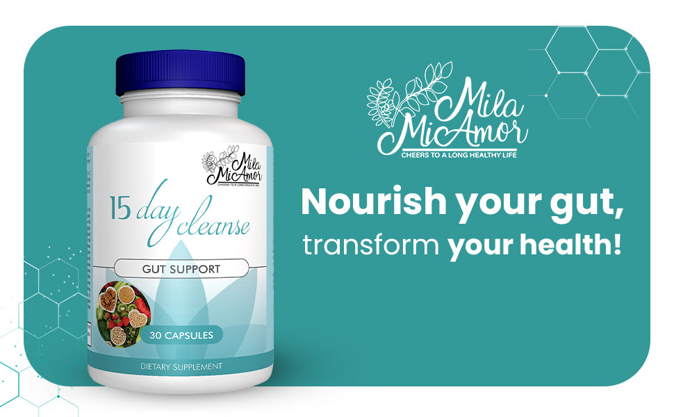 Milamiamor 15 Day Cleanse - Gut and Colon Support - Advanced Gut Cleanse Detox for Women & Men with Senna, Cascara Sagrada & Psyllium Husk - Non-GMO