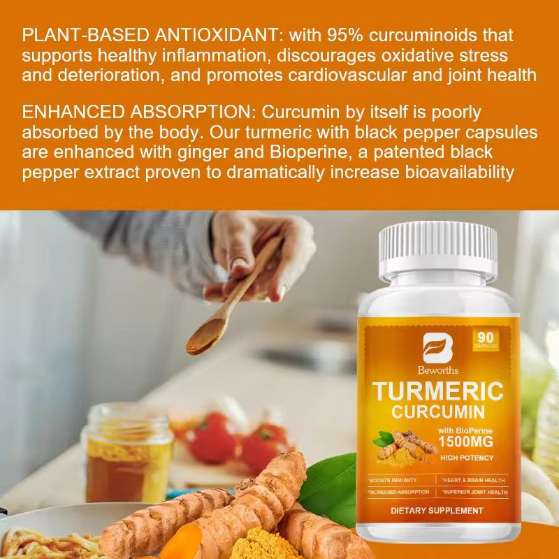 BEWORTHS Pepper Extract & Turmeric Supplement – Advanced Joint & Muscle Support