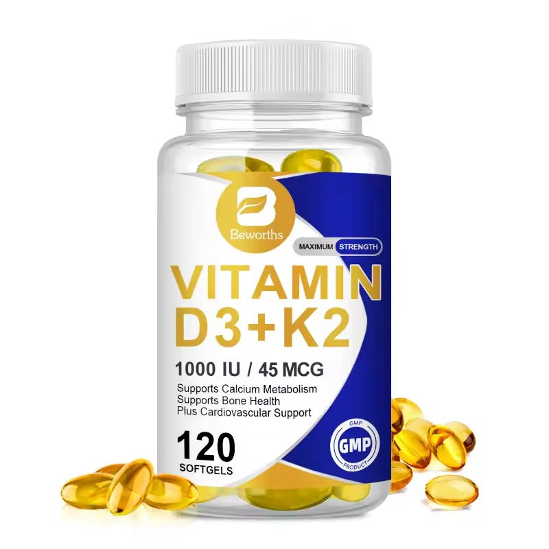 BEWORTHS Vitamin D3 & K2 Capsules – Strong Bones & Heart Health Support