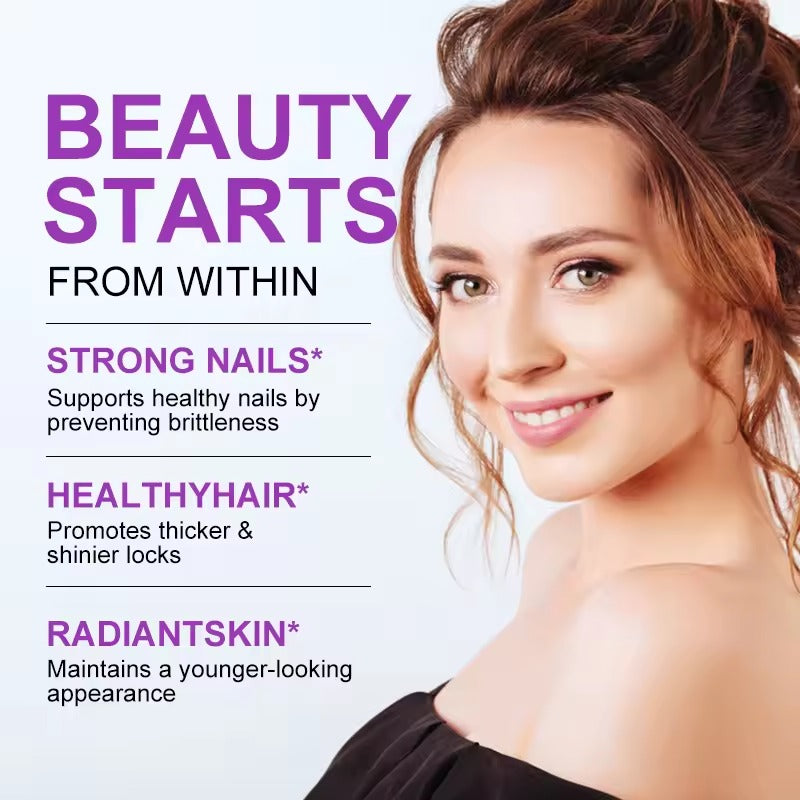 BBEEAAUU Collagen & Biotin Capsules – Hair Growth, Skin & Follicle Repair