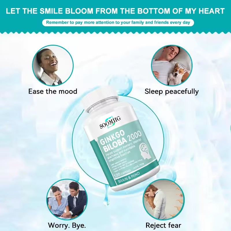 Ginkgo Biloba Brain Supplement – Memory, Focus, and Cognitive Function Support