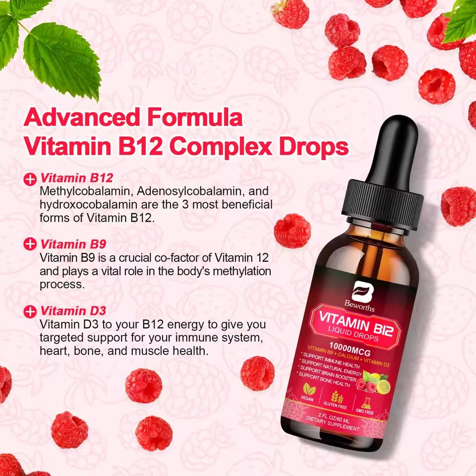BEWORTHS Vitamin B12 Drops – Energy, Immune & Cardiovascular Support