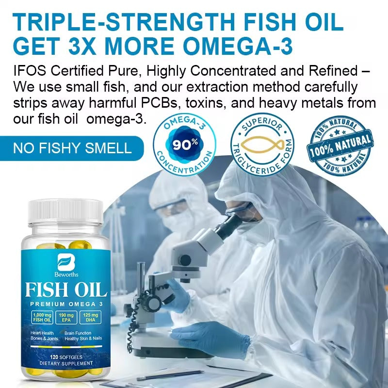 BEWORTHS Omega-3 Fish Oil – High EPA & DHA for Heart, Brain & Immune Support