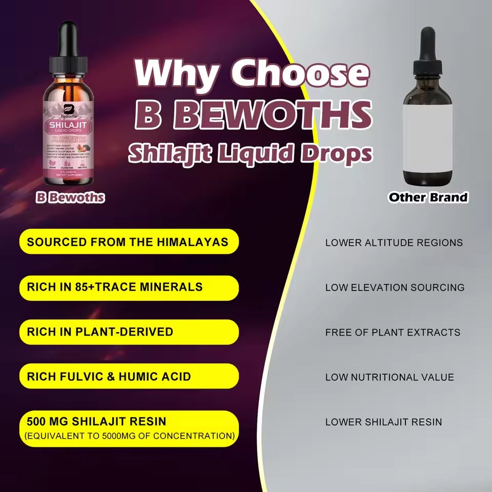 BEWORTHS Himalaya Original Pure Shilajit Drops – Natural Energy & Wellness Boost