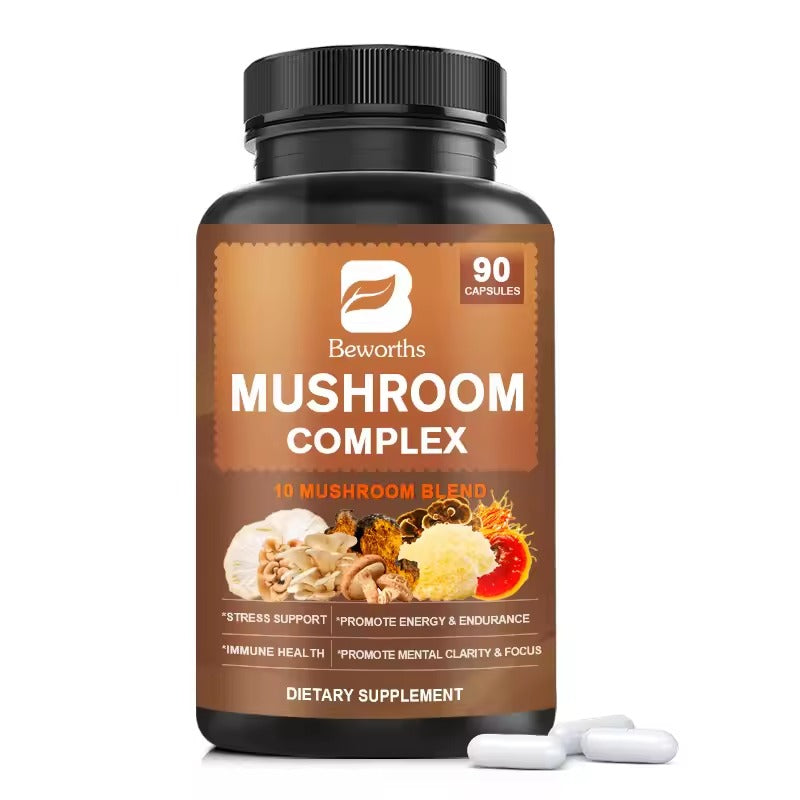 BEWORTHS Mushroom Capsules – Energy, Brain & Digestive Health Support