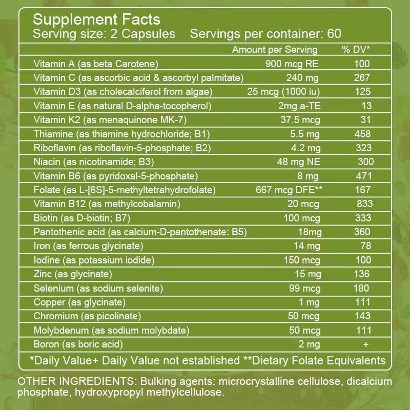 BEWORTHS Complex Vitamin & Mineral Capsules – Immune & Metabolic Health Support