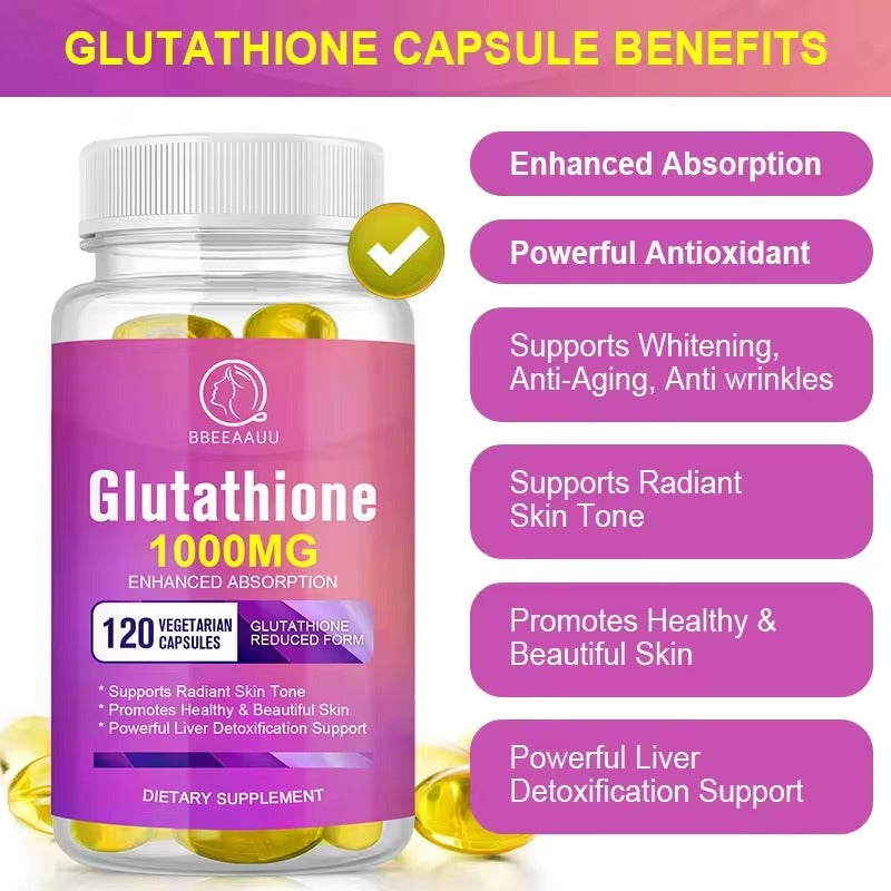 BBEEAAUU Glutathione Capsules – Skin Whitening, Anti-Aging & Detox Support
