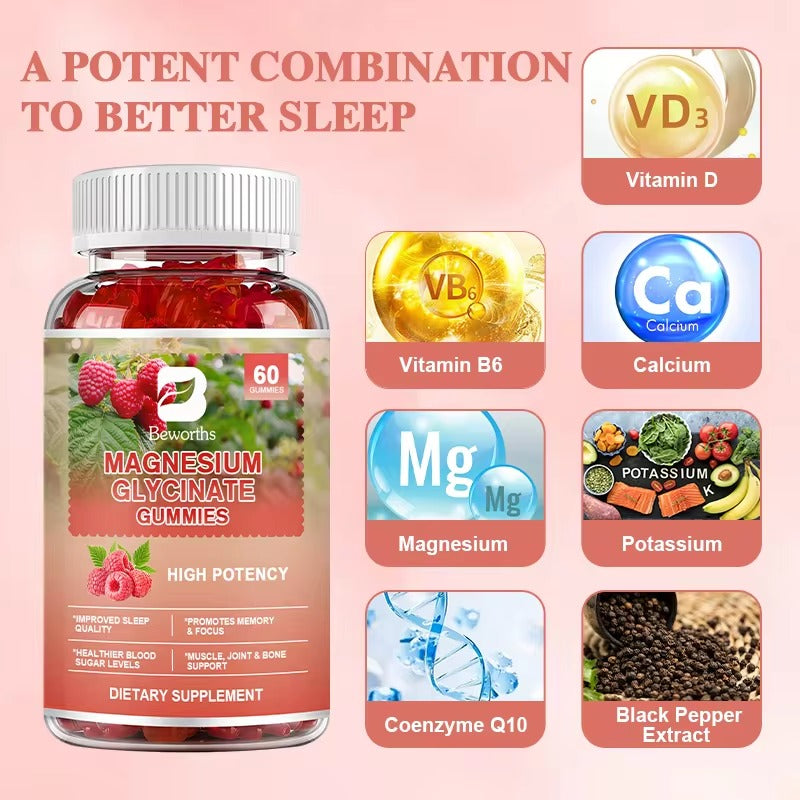 BEWORTHS Glycine Magnesium Gummies – Sleep, Relaxation & Muscle Support