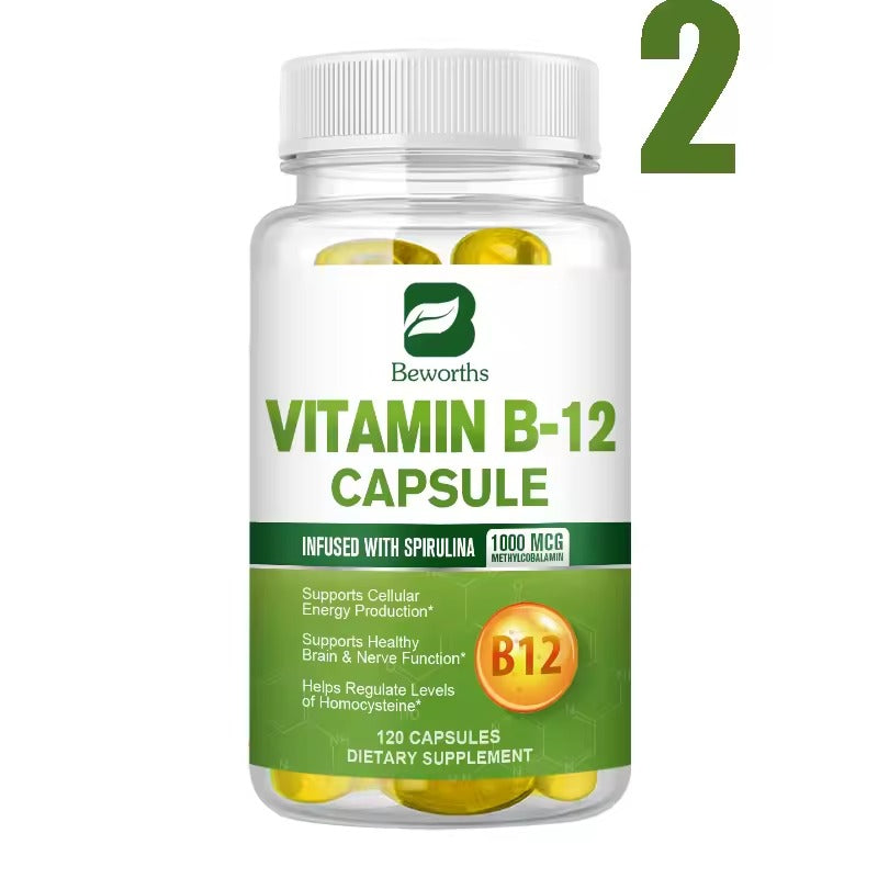 BEWORTHS 1000mcg Organic Vitamin B12 Capsules – Energy, Brain & Nervous System Support