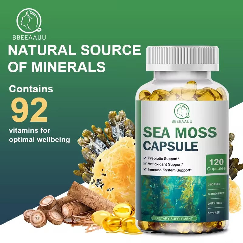 BBEEAAUU Sea Moss Capsules – Immune, Thyroid & Skin Health Support