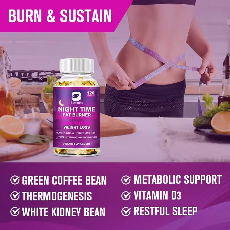 BEWORTHS Night Time Fat Burner Capsules – Weight Management & Detox Support