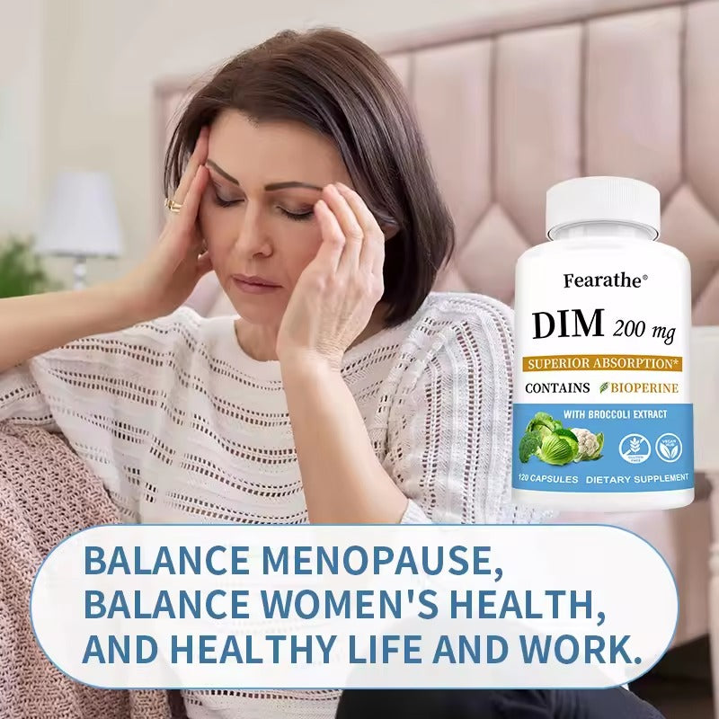 DIM Supplement 200mg – Endocrine Balance & Menopause Relief with Black Pepper