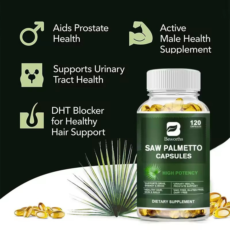 BEWORTHS Saw Palmetto Capsules – Prostate, Urinary & Hair Health Support