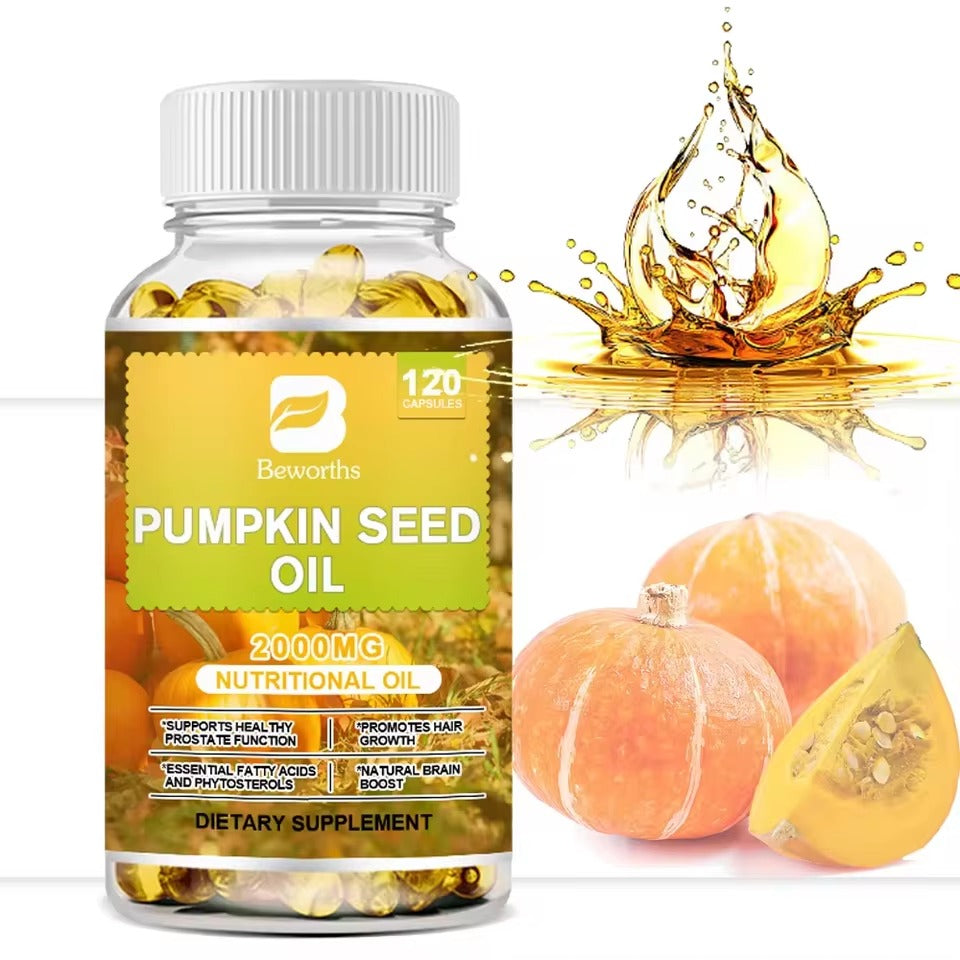 BEWORTHS Pumpkin Seed Oil Capsules – Brain, Prostate & Heart Health Support