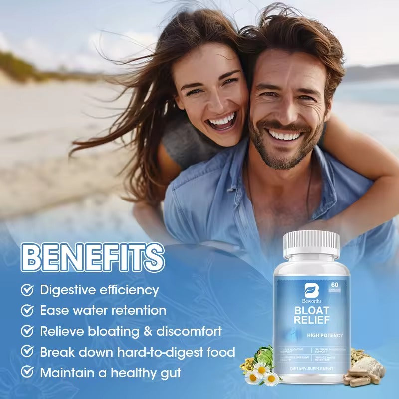 BEWORTHS Bloat Relief Capsules – Fast-Acting Digestive Support