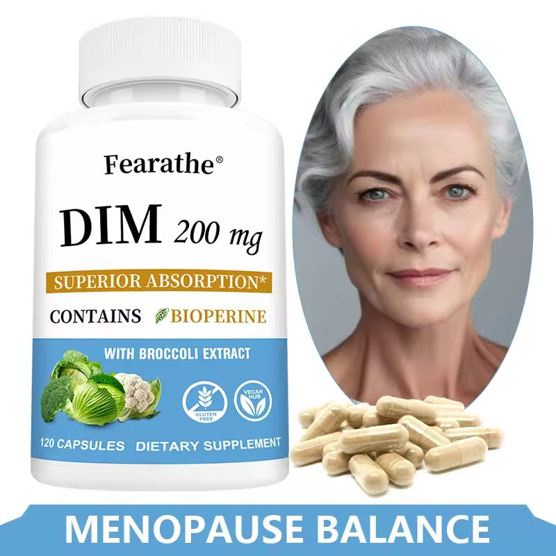 DIM Supplement 200mg – Endocrine Balance & Menopause Relief with Black Pepper