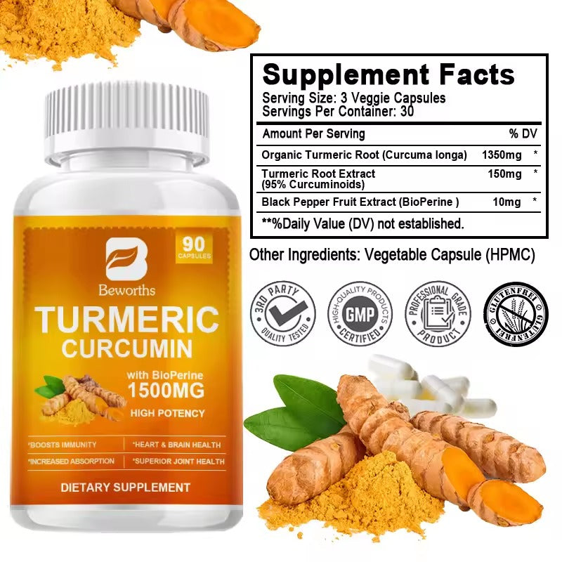BEWORTHS Pepper Extract & Turmeric Supplement – Advanced Joint & Muscle Support