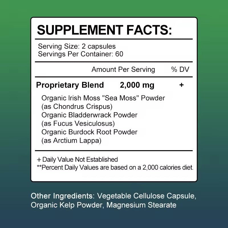 BBEEAAUU Sea Moss Capsules – Immune, Thyroid & Skin Health Support