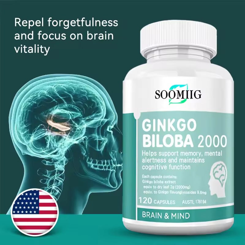 Ginkgo Biloba Brain Supplement – Memory, Focus, and Cognitive Function Support