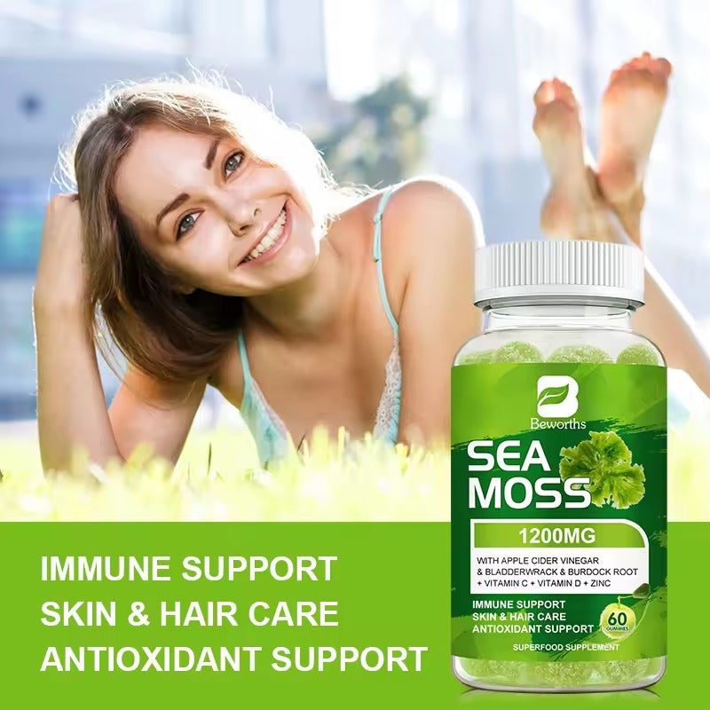 BEWORTHS Natural Irish Sea Moss Gummies – Immune & Gut Health Support