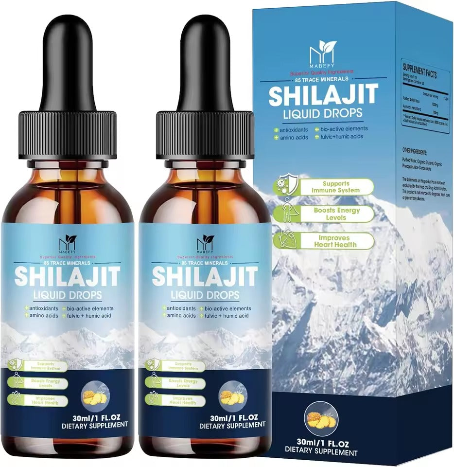 30ml Organic Shilajit Drops – 85+ Trace Minerals for Brain, Memory & Skin Health