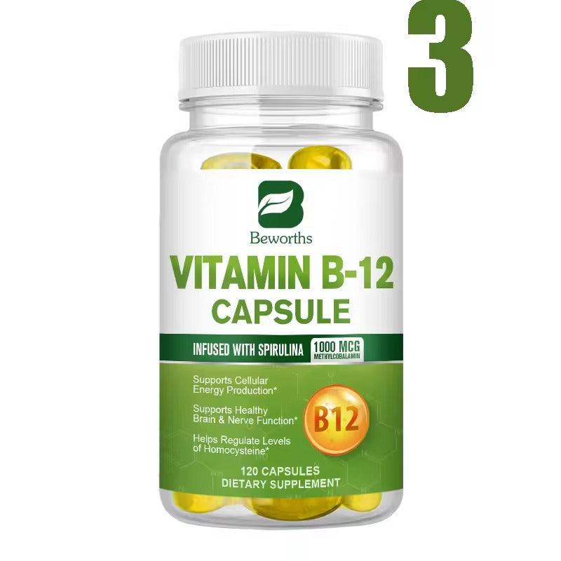 BEWORTHS 1000mcg Organic Vitamin B12 Capsules – Energy, Brain & Nervous System Support