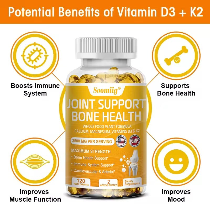 Calcium, Magnesium, Vitamin D3 & K2 – Joint, Bone & Muscle Health Support