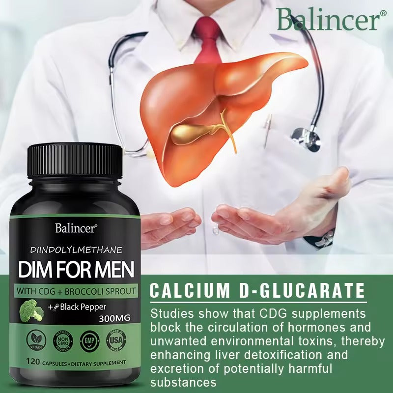 Premium Hormone Support Formula for Men – Detox & Enzyme Inhibition with Black Pepper Extract