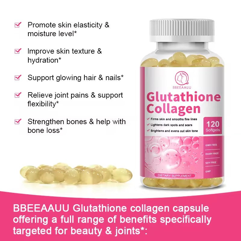 BBEEAAUU Collagen & Glutathione Capsules – Skin Whitening & Antioxidant Support