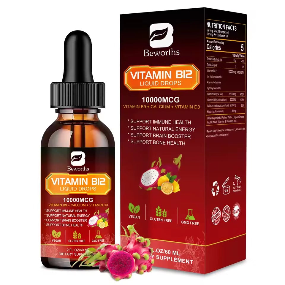 BEWORTHS Vitamin B12 & D3 Drink – Immune, Digestive, Brain & Heart Health Support