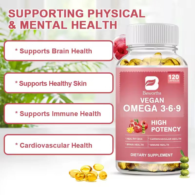 BEWORTHS Omega 3-6-9 Capsules – Essential Fatty Acids for Heart, Brain, Skin & Immune Health