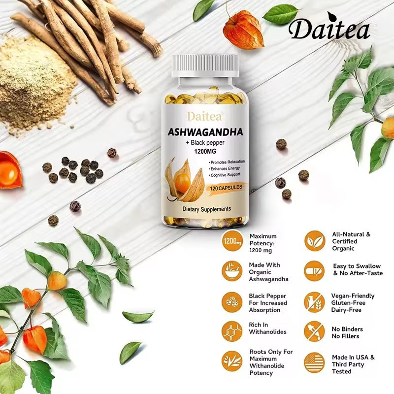 Ashwagandha Extract Capsules – Support Immune System, Sleep, Stress Relief & Mood Management