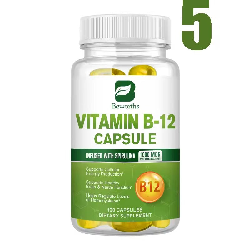 BEWORTHS 1000mcg Organic Vitamin B12 Capsules – Energy, Brain & Nervous System Support