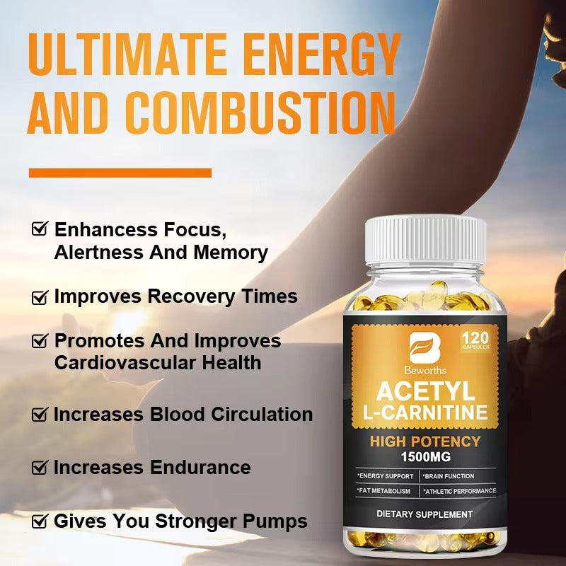 BEWORTHS L-Carnitine Capsules – Muscle Growth, Energy & Fatigue Support