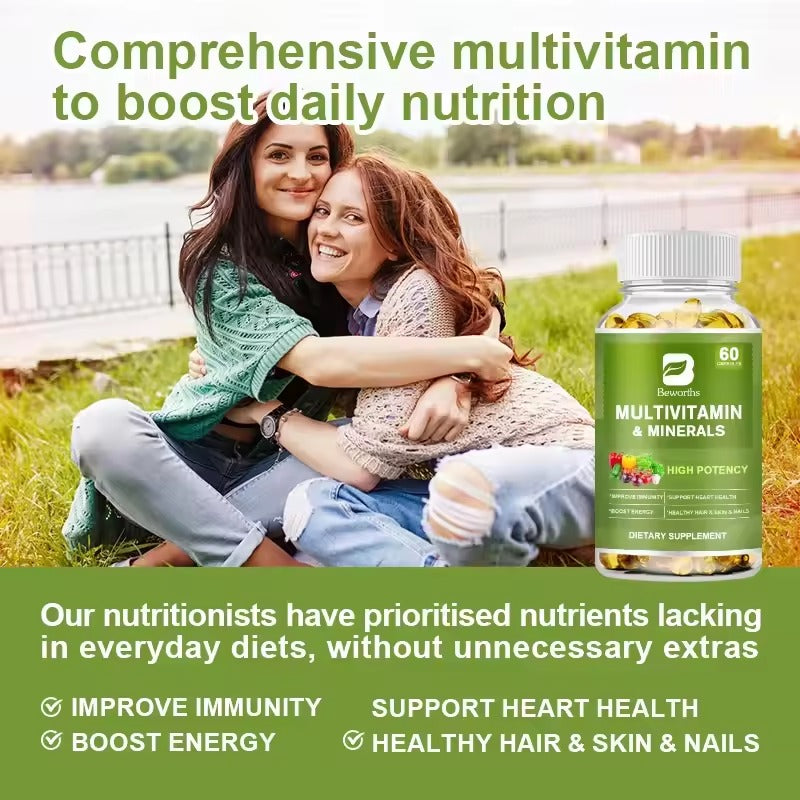 BEWORTHS 60PCS Vitamin & Mineral Capsules – Immune & Comprehensive Health Support