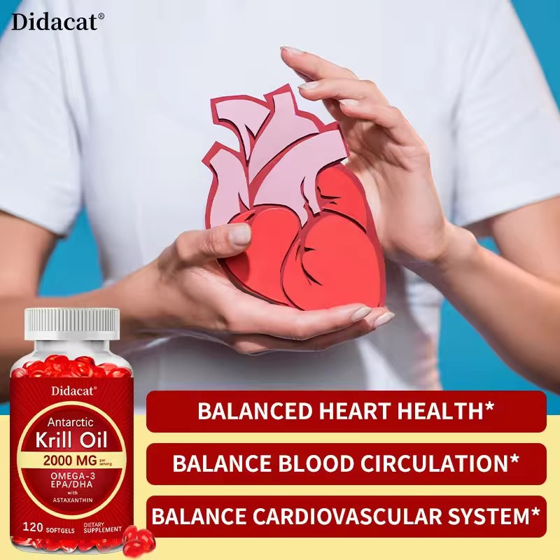Antarctic Krill Oil 2000mg – Premium Omega-3 for Heart, Brain & Bone Health