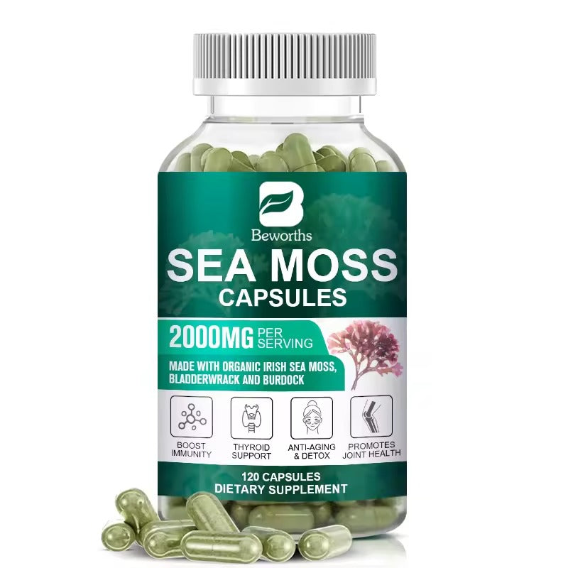 BEWORTHS Organic Sea Moss Pills – Gut, Immune & Thyroid Support