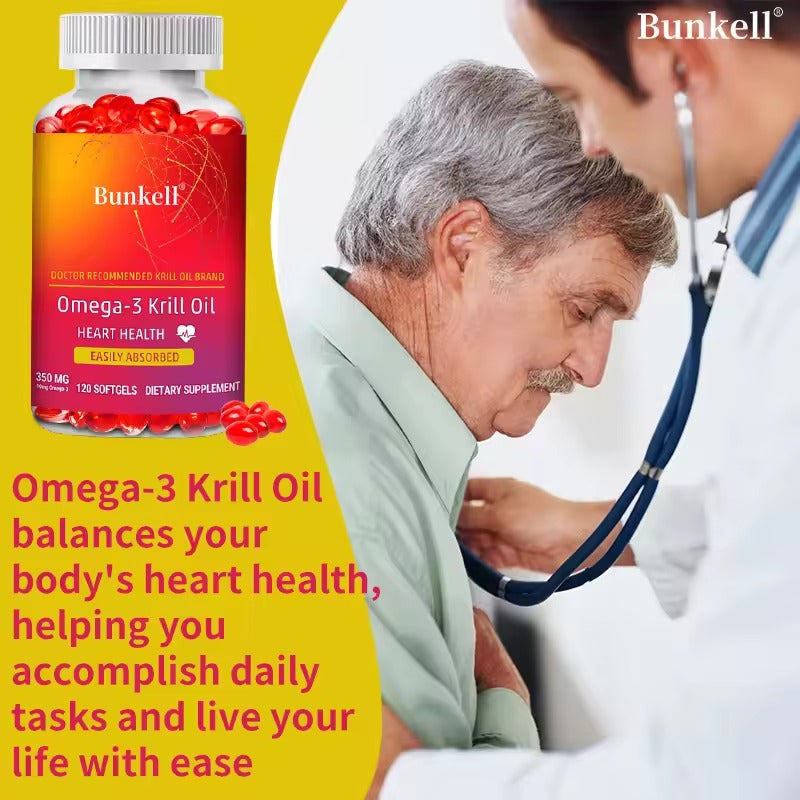 Antarctic Krill Oil 350mg – Premium Omega-3 for Heart Health & Antioxidant Support