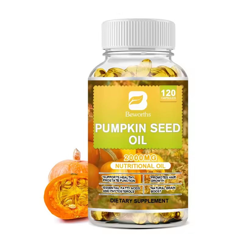BEWORTHS Pumpkin Seed Oil Capsules – Brain, Prostate & Heart Health Support