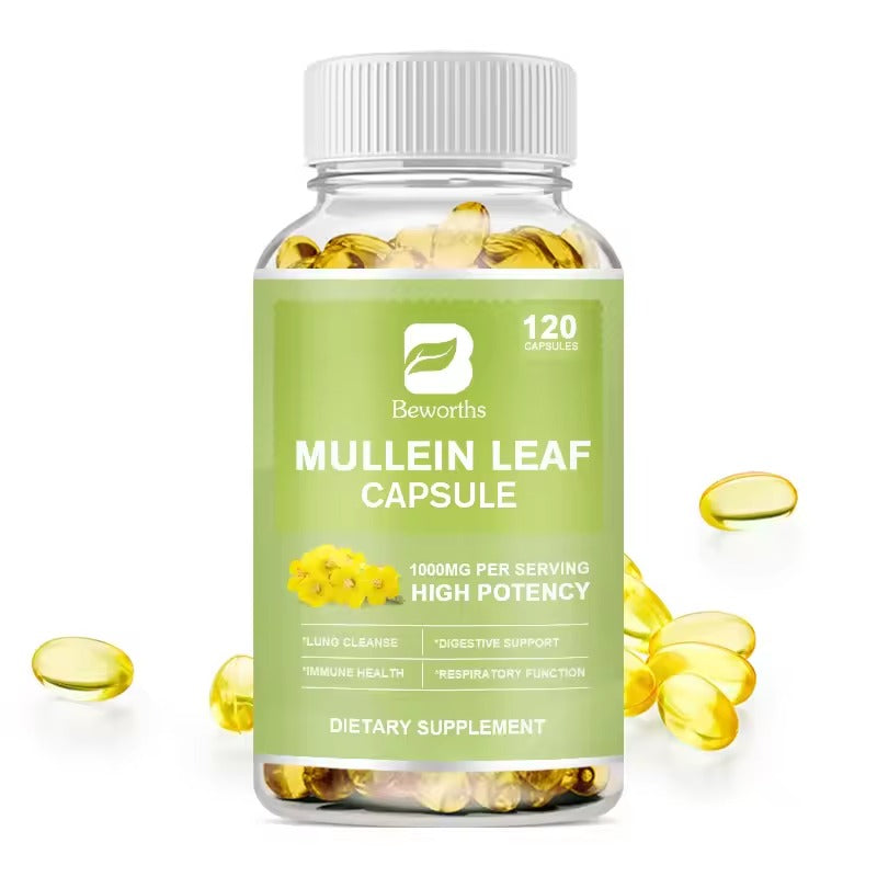 BEWORTHS Natural Mullein Leaf Capsules – Lung, Immune & Digestive Health Support