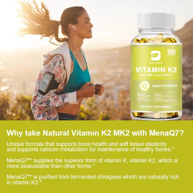 BEWORTHS Vitamin K2 Capsules – Bone, Heart & Brain Health Support
