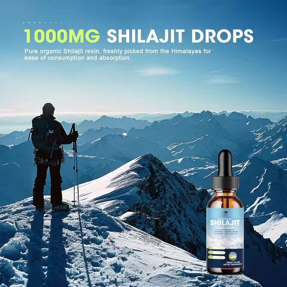 30ml Organic Shilajit Drops – 85+ Trace Minerals for Brain, Memory & Skin Health