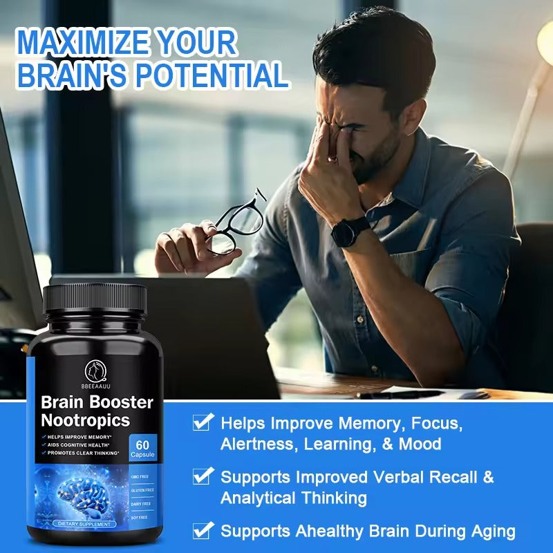 BBEEAAUU Phosphatidylserine 100mg Capsules – Memory, Focus & Brain Health Support