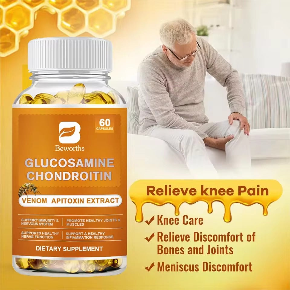 BEWORTHS Glucosamine Chondroitin Bee Venom Capsules – Joint & Knee Pain Relief