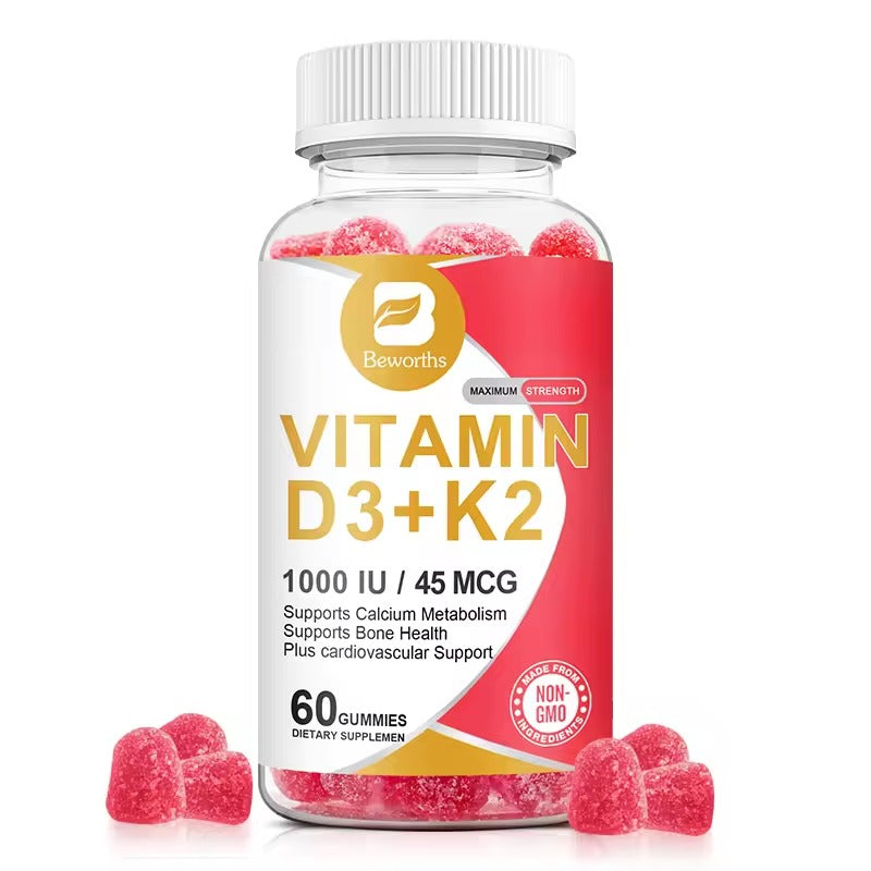 BEWORTHS Vitamin D3 + K2 Gummies – Bone & Muscle Health Support