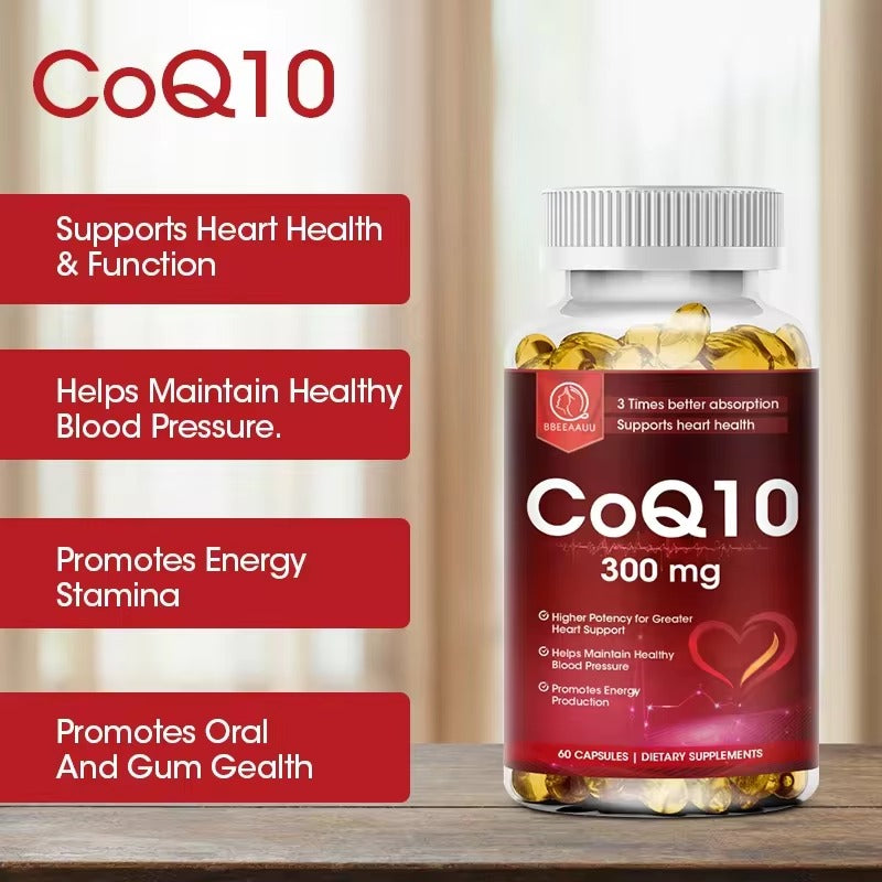 BBEEAAUU Coenzyme Q10 Capsules – Heart & Blood Pressure Support