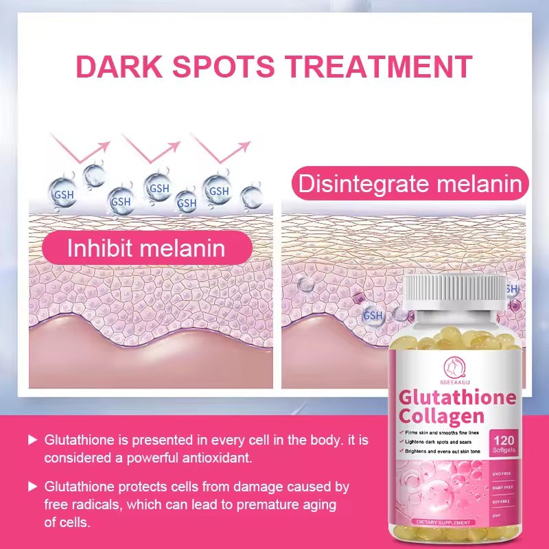 BBEEAAUU Collagen & Glutathione Capsules – Skin Whitening & Antioxidant Support