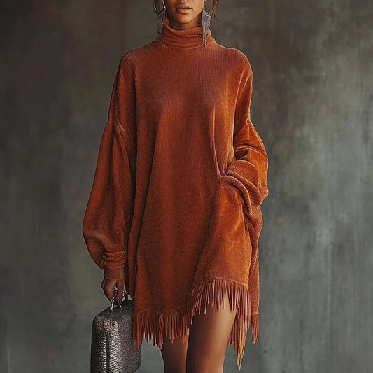 Women’s Ribbed Turtleneck Mini Dress